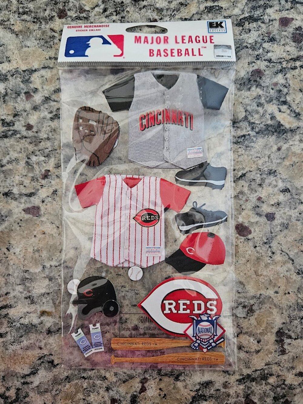 RARE EK SUCCESS MLB CINCINNATI REDS BASEBALL JERSEY LOGO SCRAPBOOKING STICKERS